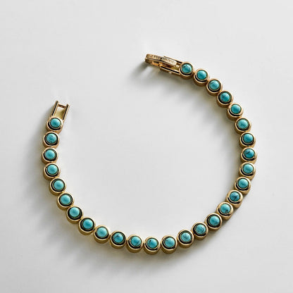 Lavisa Nina Semi-Precious Turquoise Bracelet in gold setting
