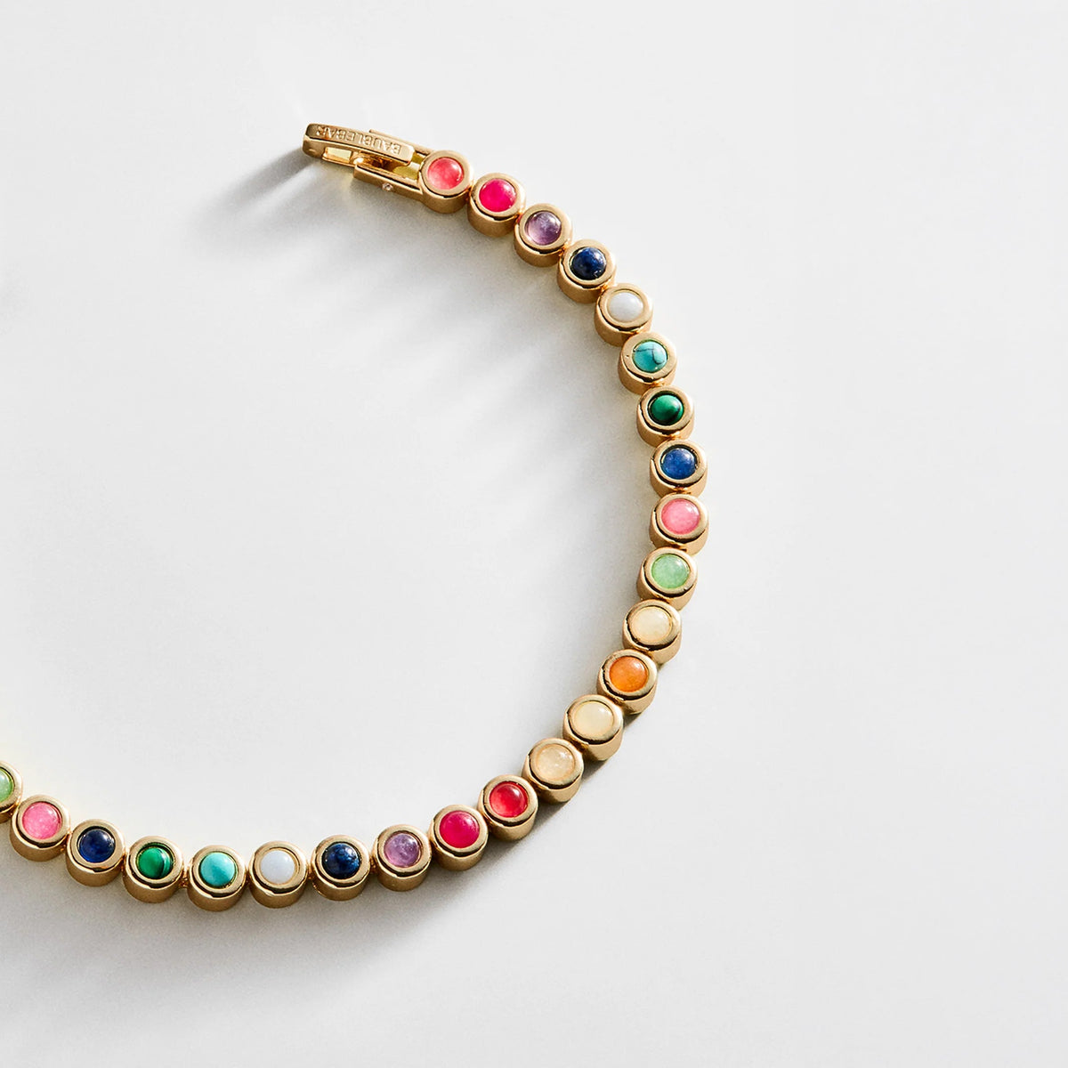 Lavisa - Semi-Precious Beaded Tennis Bracelet - On-Model & Scale View