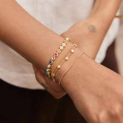Lavisa - Semi-Precious Beaded Tennis Bracelet - Detail & Styling View