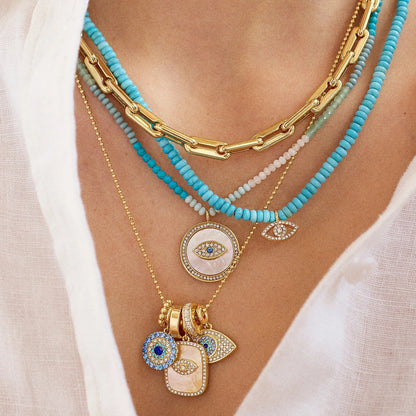 Lavisa - Classic Paperclip Chain Necklace for Layering - Detail & Styling View