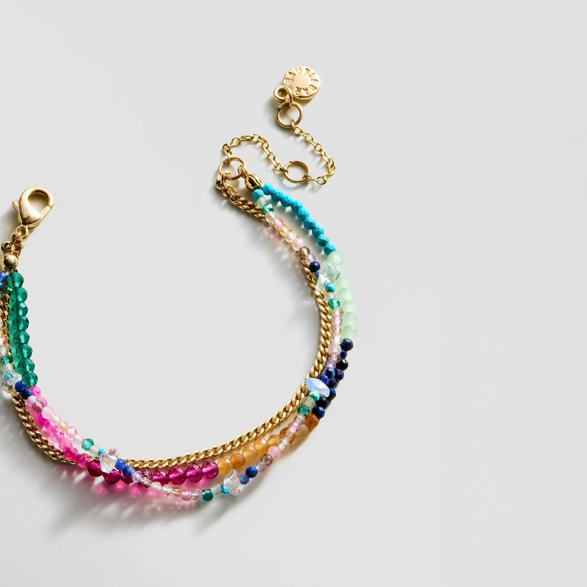 Lavisa - Multi-Strand Semi-Precious Pearl and Chain Bracelet - On-Model & Scale View