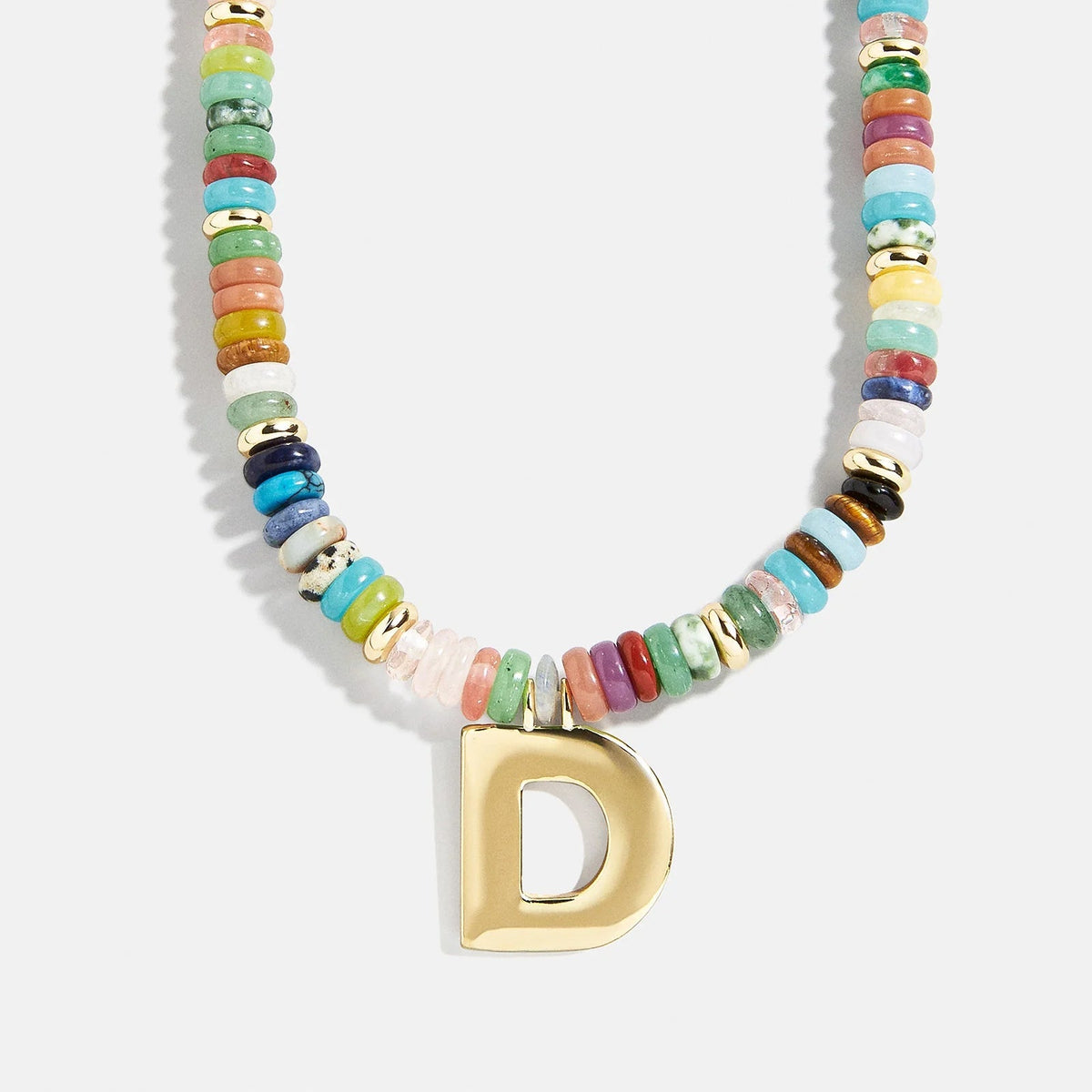 Lavisa - Semi-Precious Beaded Initial Necklace - Clasp & Finish View