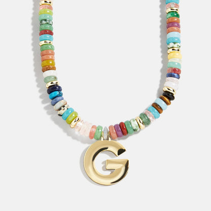 Lavisa - Semi-Precious Beaded Initial Necklace - Product Gallery View 7