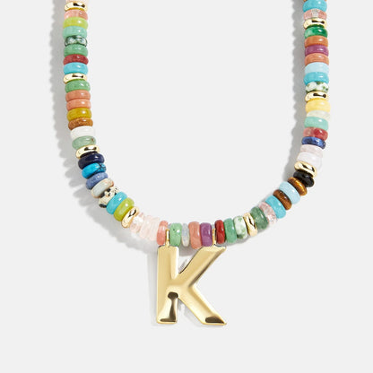 Lavisa - Semi-Precious Beaded Initial Necklace - Product Gallery View 11