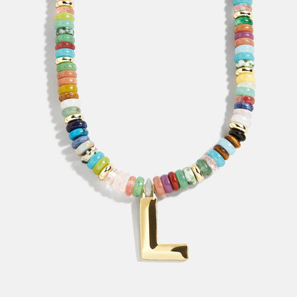 Lavisa - Semi-Precious Beaded Initial Necklace - Product Gallery View 12