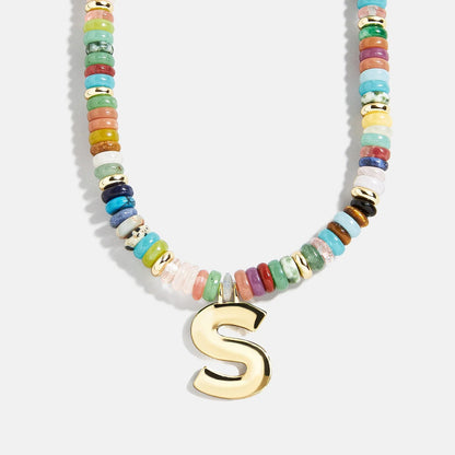 Lavisa - Semi-Precious Beaded Initial Necklace - Product Gallery View 18