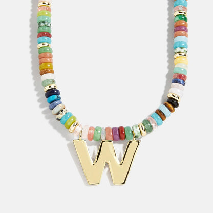 Lavisa - Semi-Precious Beaded Initial Necklace - Product Gallery View 21