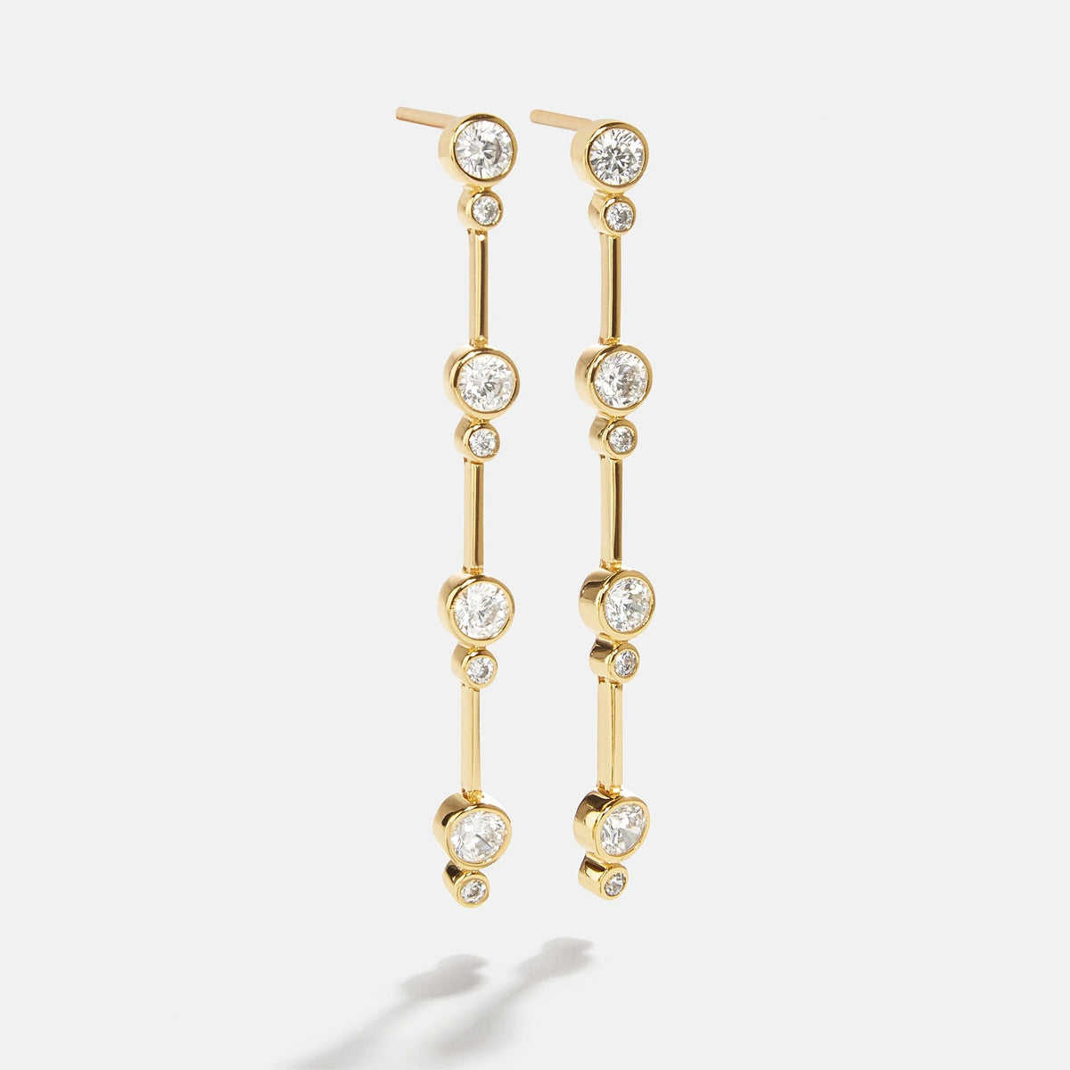 Lavisa 18K gold Celine drop earrings featuring sparkling crystal accents