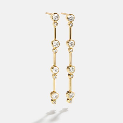 Lavisa 18K gold Celine drop earrings featuring sparkling crystal accents