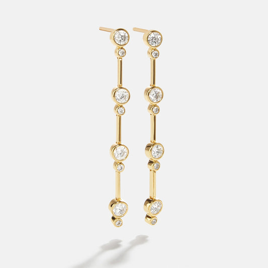 Lavisa 18K gold Celine drop earrings featuring sparkling crystal accents