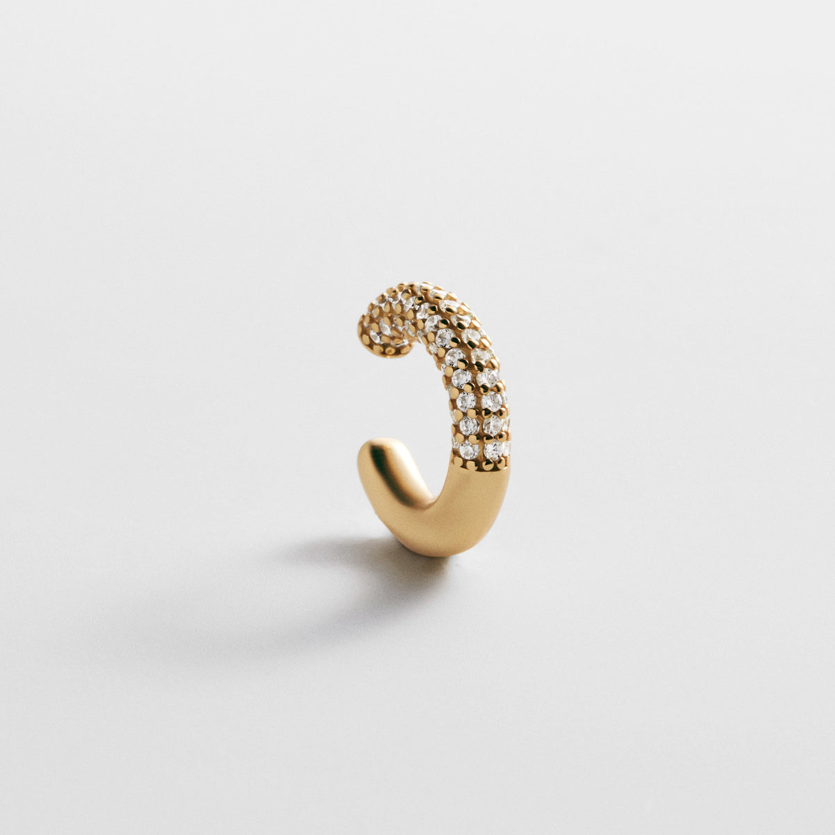 Lavisa 18K Gold Pavé Ear Cuff adorned with sparkling crystals