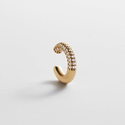 Lavisa 18K Gold Pavé Ear Cuff adorned with sparkling crystals