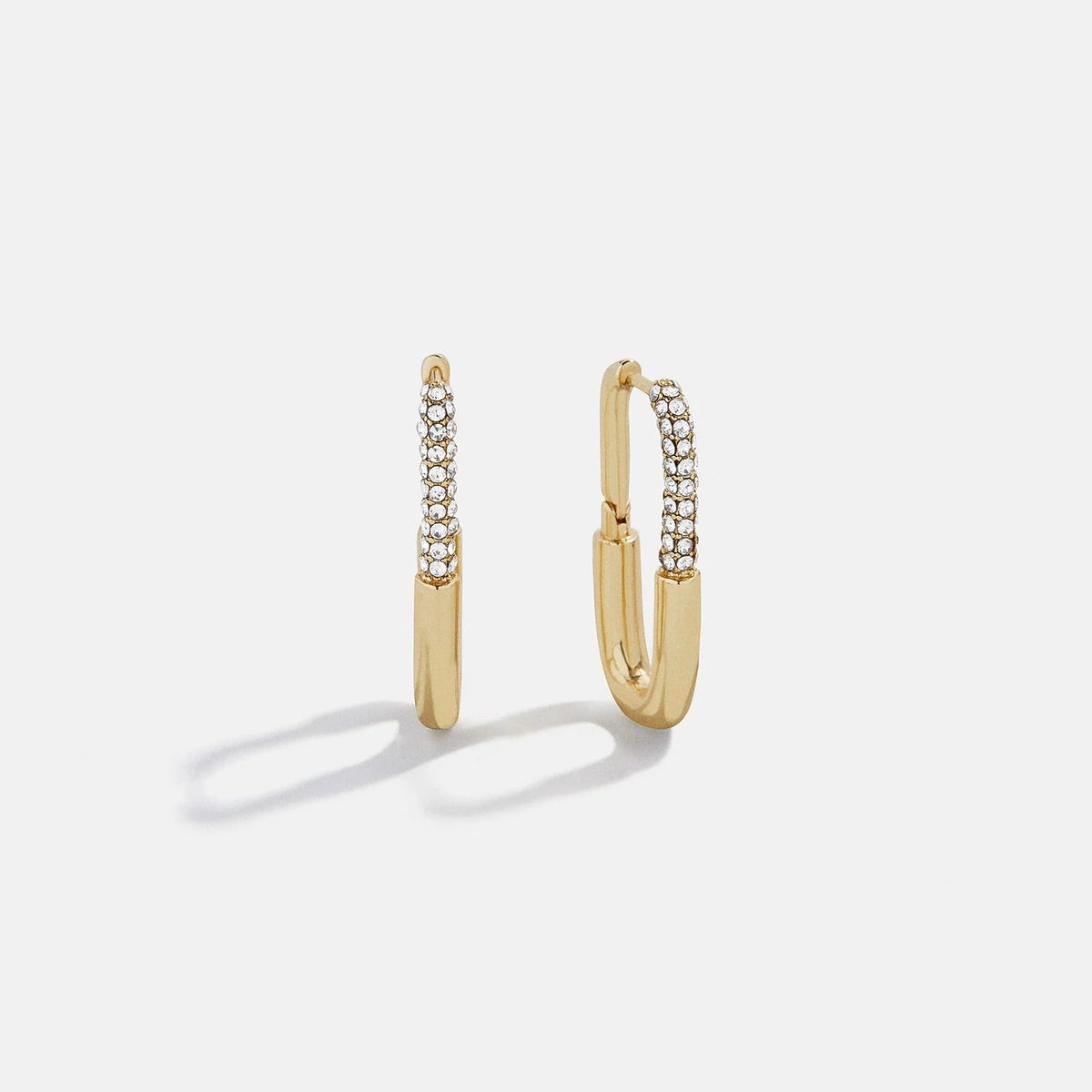 Lavisa Paperclip Hoop Earrings in polished gold finish