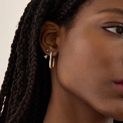 Lavisa - Paperclip Hoop Earrings - Detail & Styling View