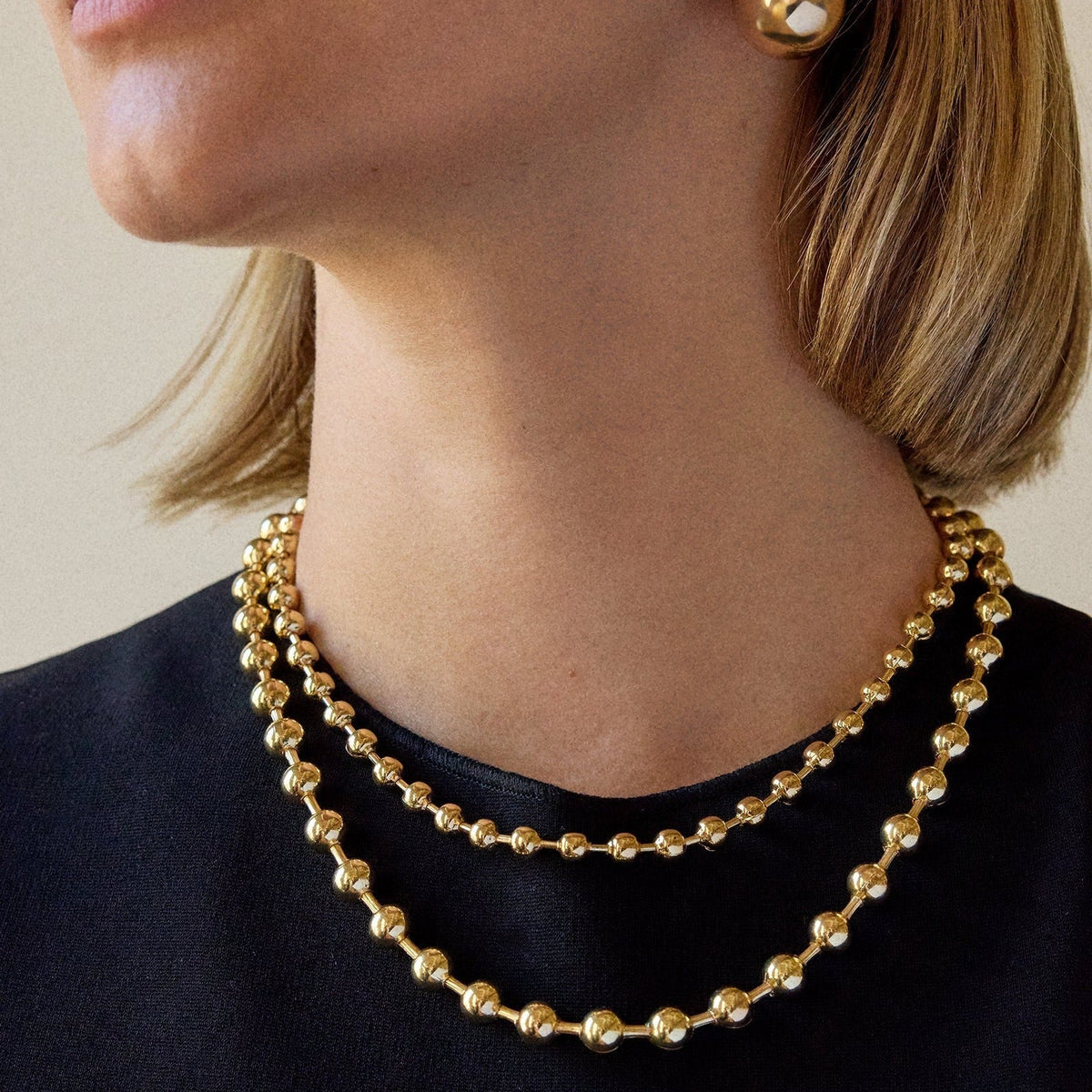 Lavisa - Pisa Layered Necklace - Gold - Detail & Styling View