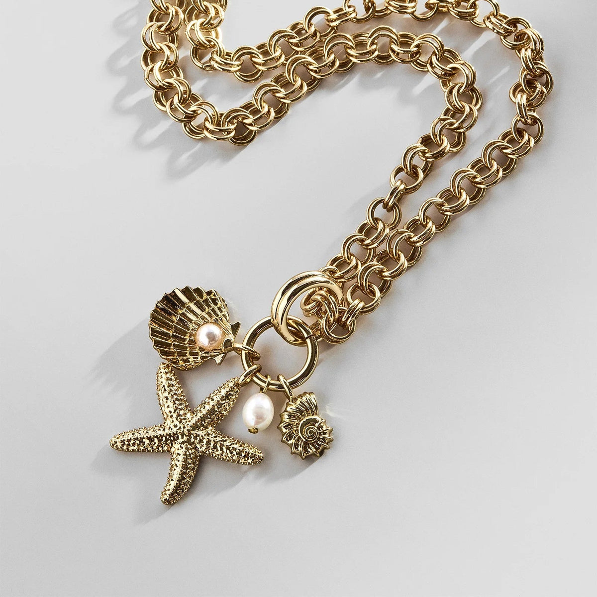 Lavisa - Pearl Charm Statement Necklace - Clasp & Finish View