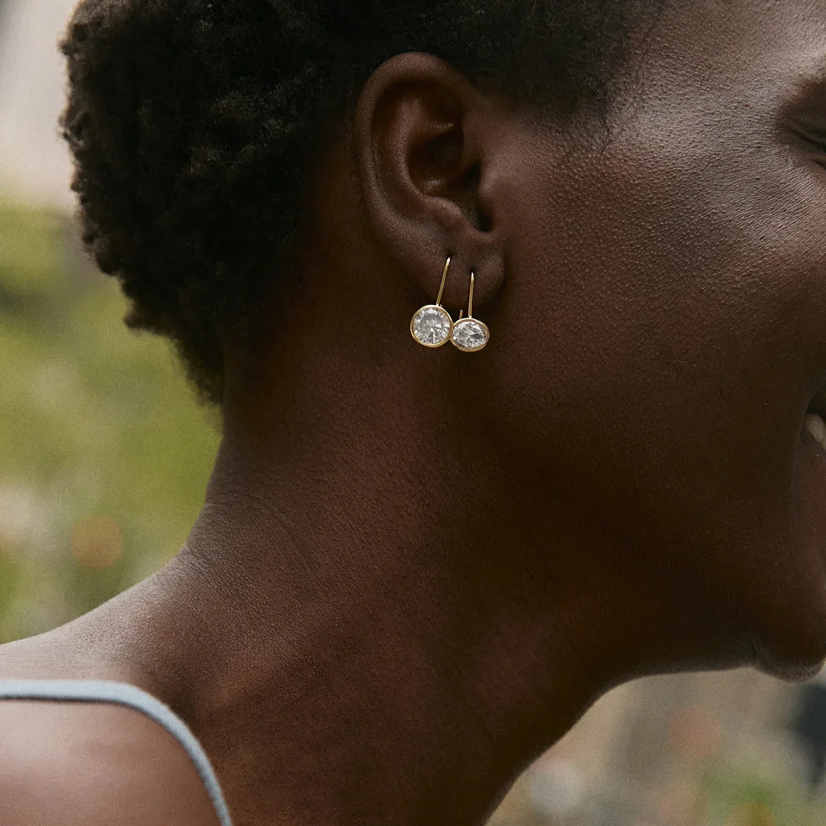 Lavisa - Moissanite Bezel Drop Earrings - Product Gallery View 14