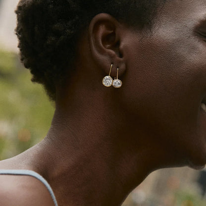 Lavisa - Moissanite Bezel Drop Earrings - Product Gallery View 14