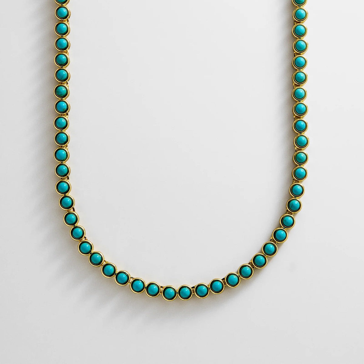 Lavisa - Semi-Precious Tennis Style Stone Necklace - On-Model & Scale View