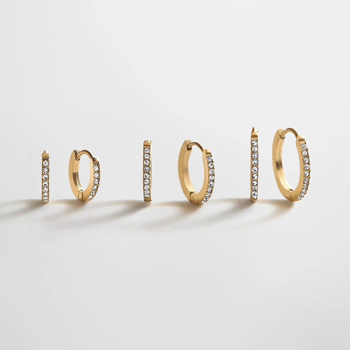 Lavisa waterproof pavé earring set in gold tone with crystals