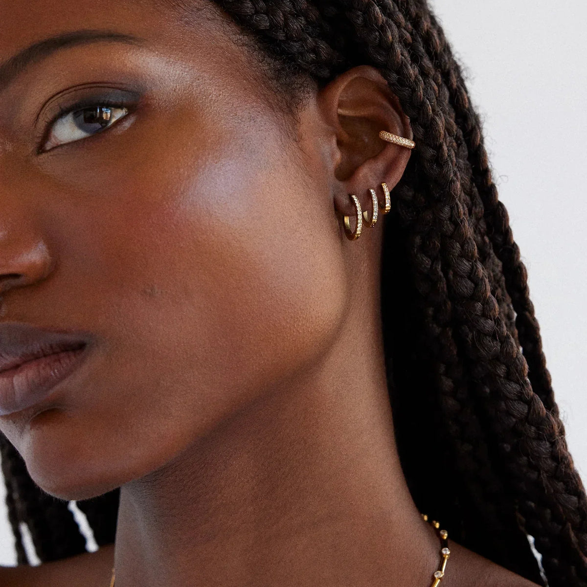 Lavisa - Waterproof Pavé Earring Set - Detail & Styling View