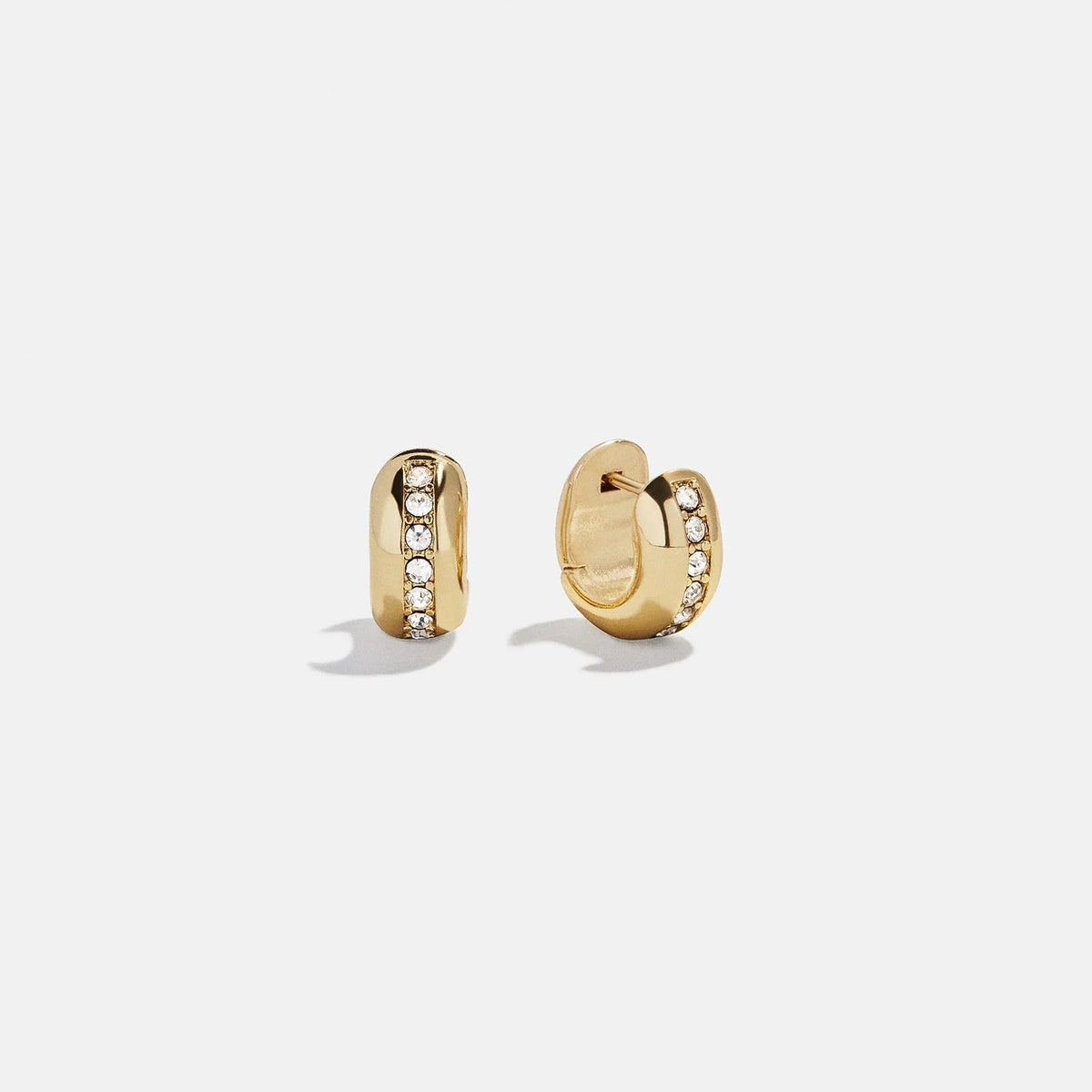 Lavisa Crystal Huggie Hoop Earrings with Shimmering Details