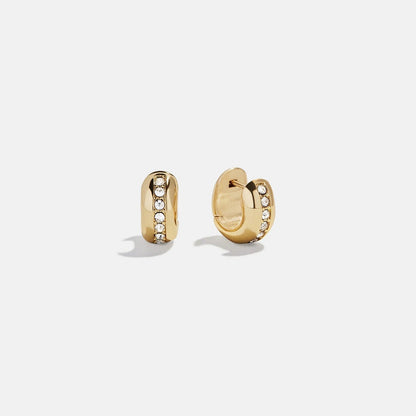 Lavisa Crystal Huggie Hoop Earrings with Shimmering Details