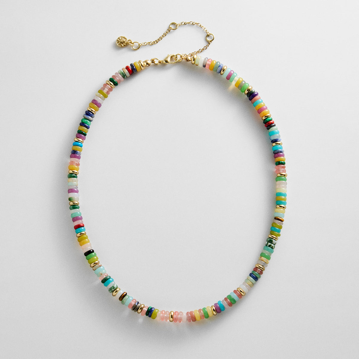 Lavisa multi-color semi-precious beaded necklace with gemstone beads