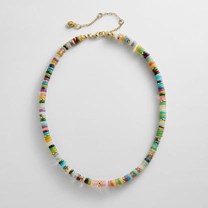 Lavisa multi-color semi-precious beaded necklace with gemstone beads