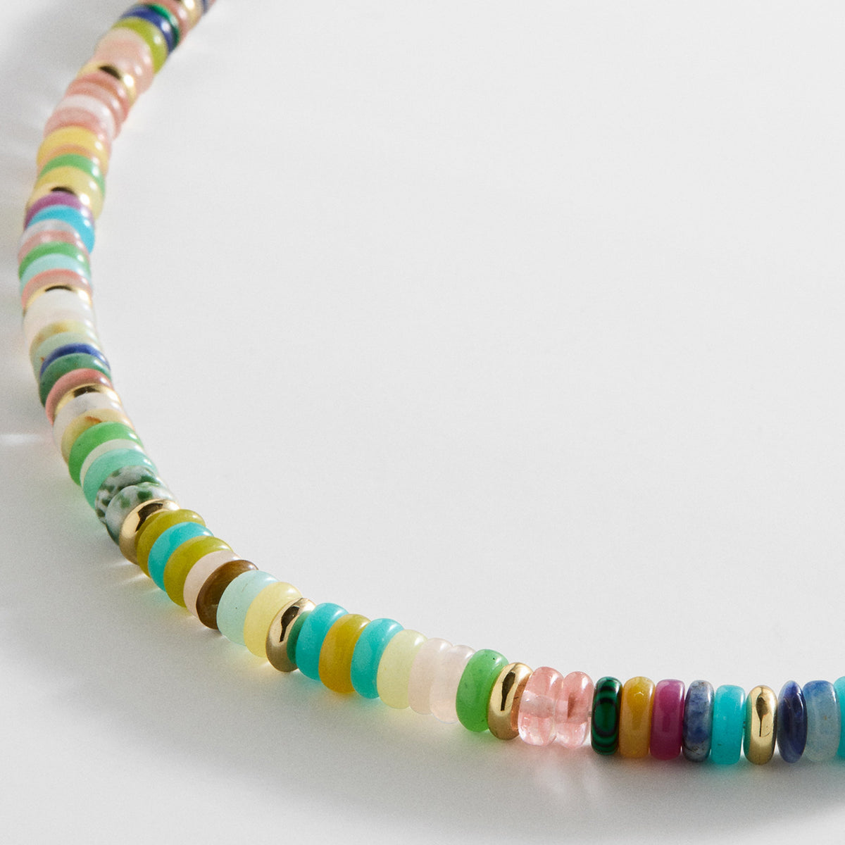Lavisa - Multi-Color Semi-Precious Beaded Necklace - Boho Gemstone Jewelry - Clasp & Finish View