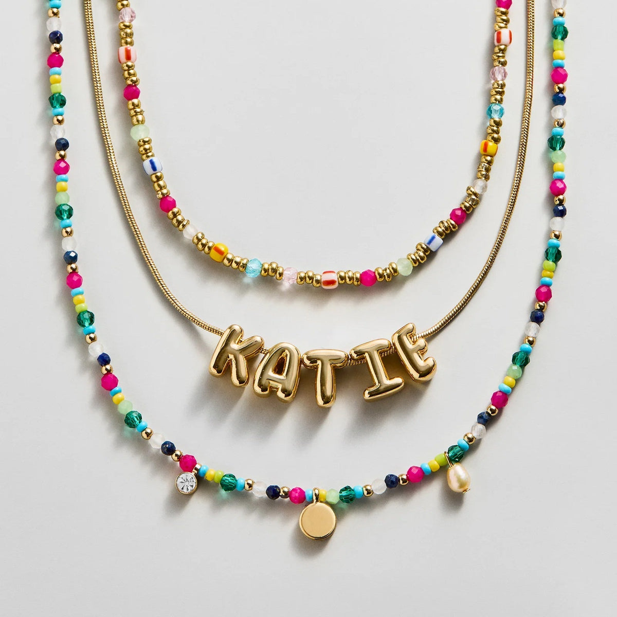 Lavisa semi-precious custom layered necklace with gemstone beads