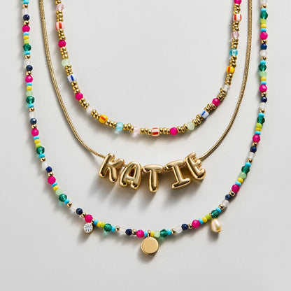 Lavisa semi-precious custom layered necklace with gemstone beads
