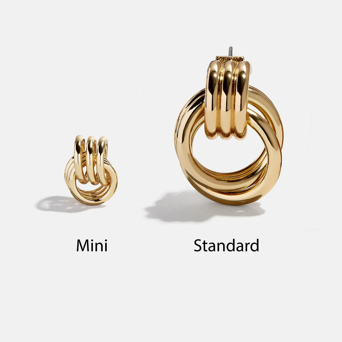 Lavisa - Shiloh Interlocking Gold Hoop Earrings - On-Model & Scale View