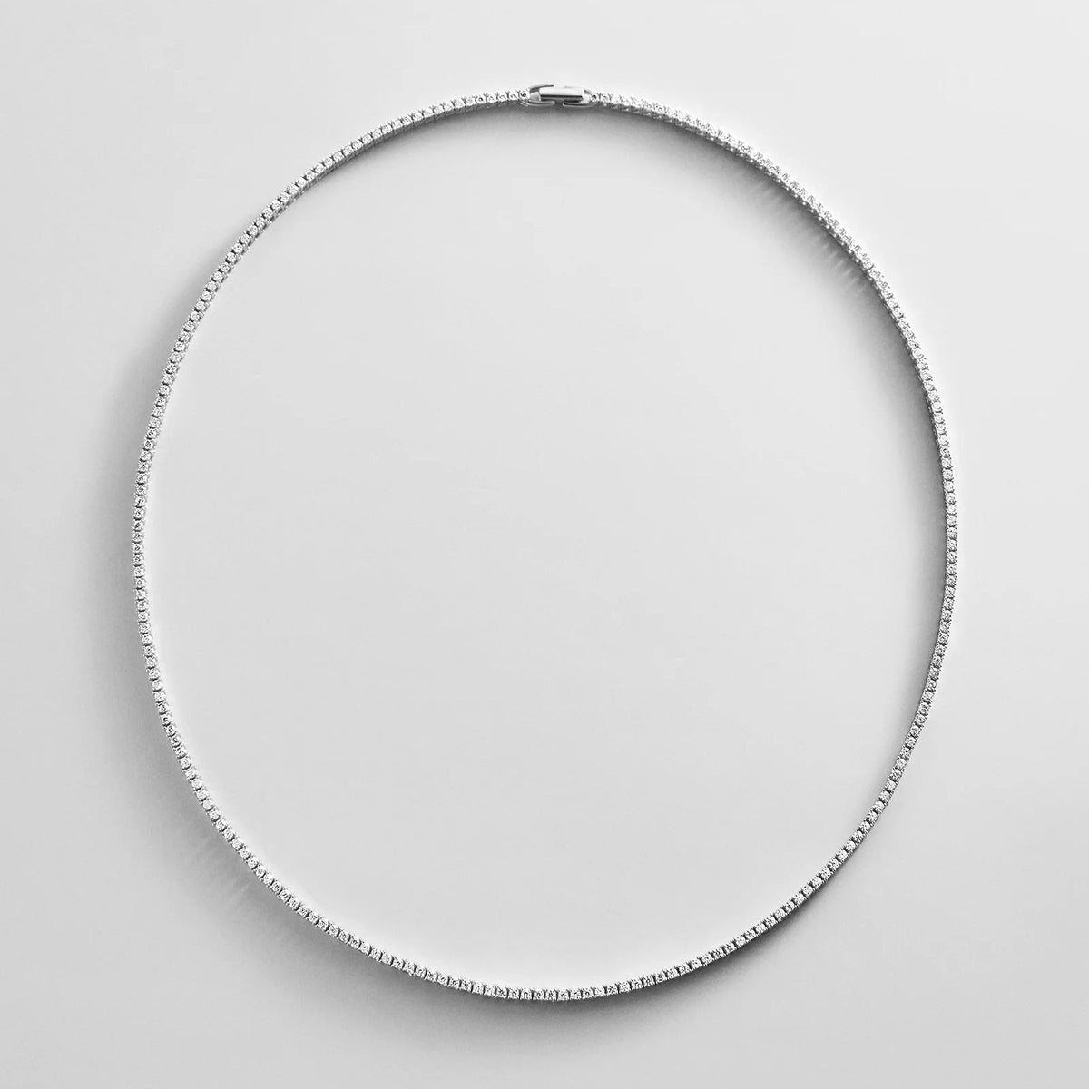 Lavisa Silver Tennis Necklace with brilliant round-cut stones