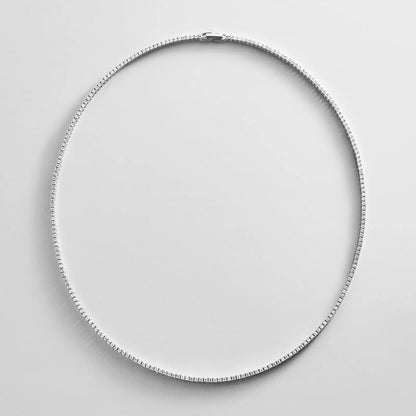 Lavisa Silver Tennis Necklace with brilliant round-cut stones