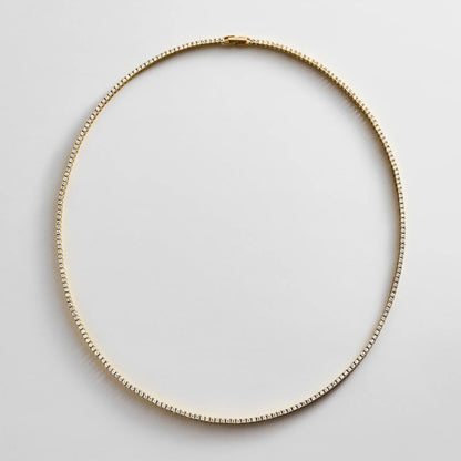 Lavisa gold plated brass classic tennis necklace