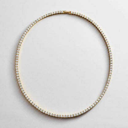 Lavisa - Gold Plated Brass Classic Tennis Necklace - Product Gallery View 7