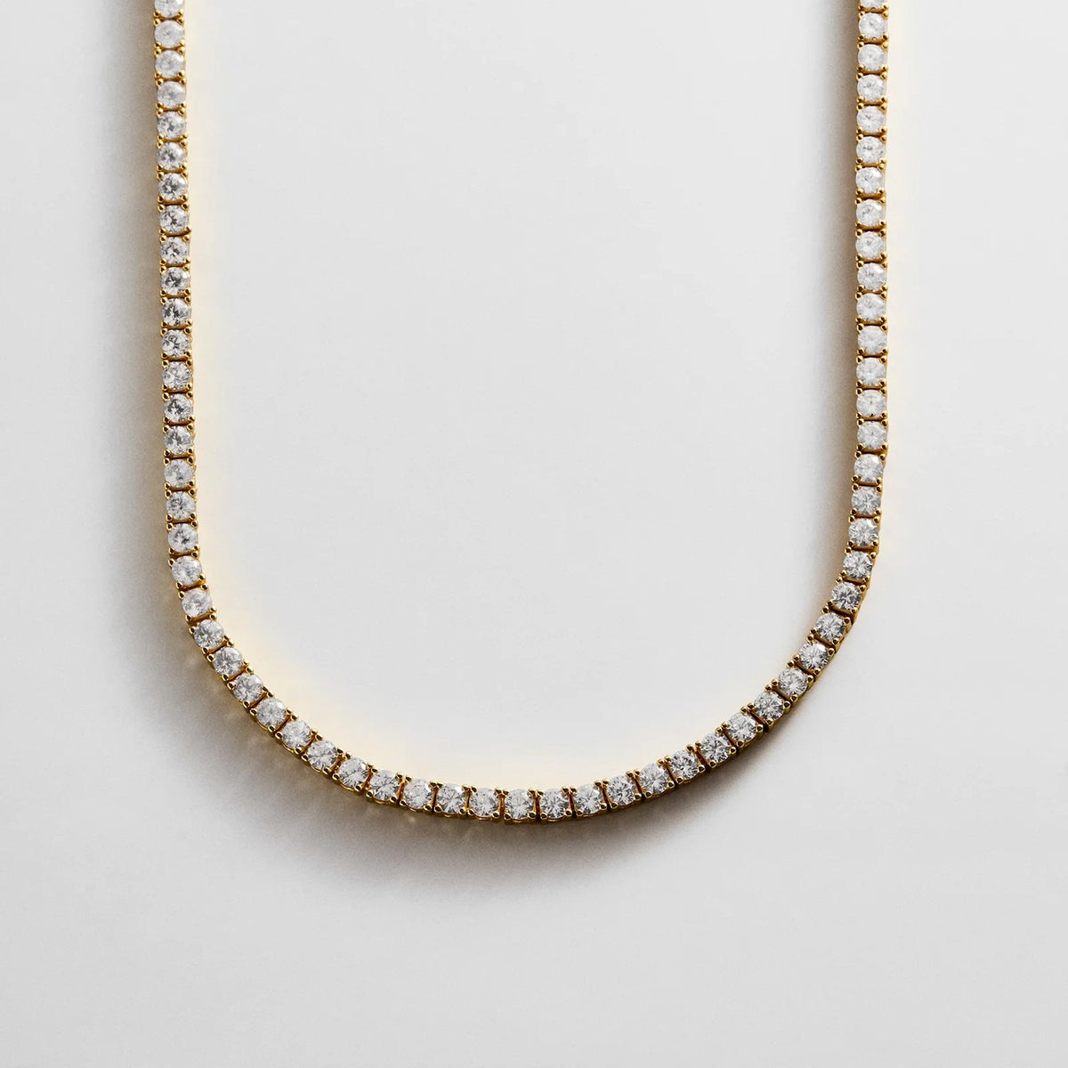 Lavisa - Gold Plated Brass Classic Tennis Necklace - Product Gallery View 9