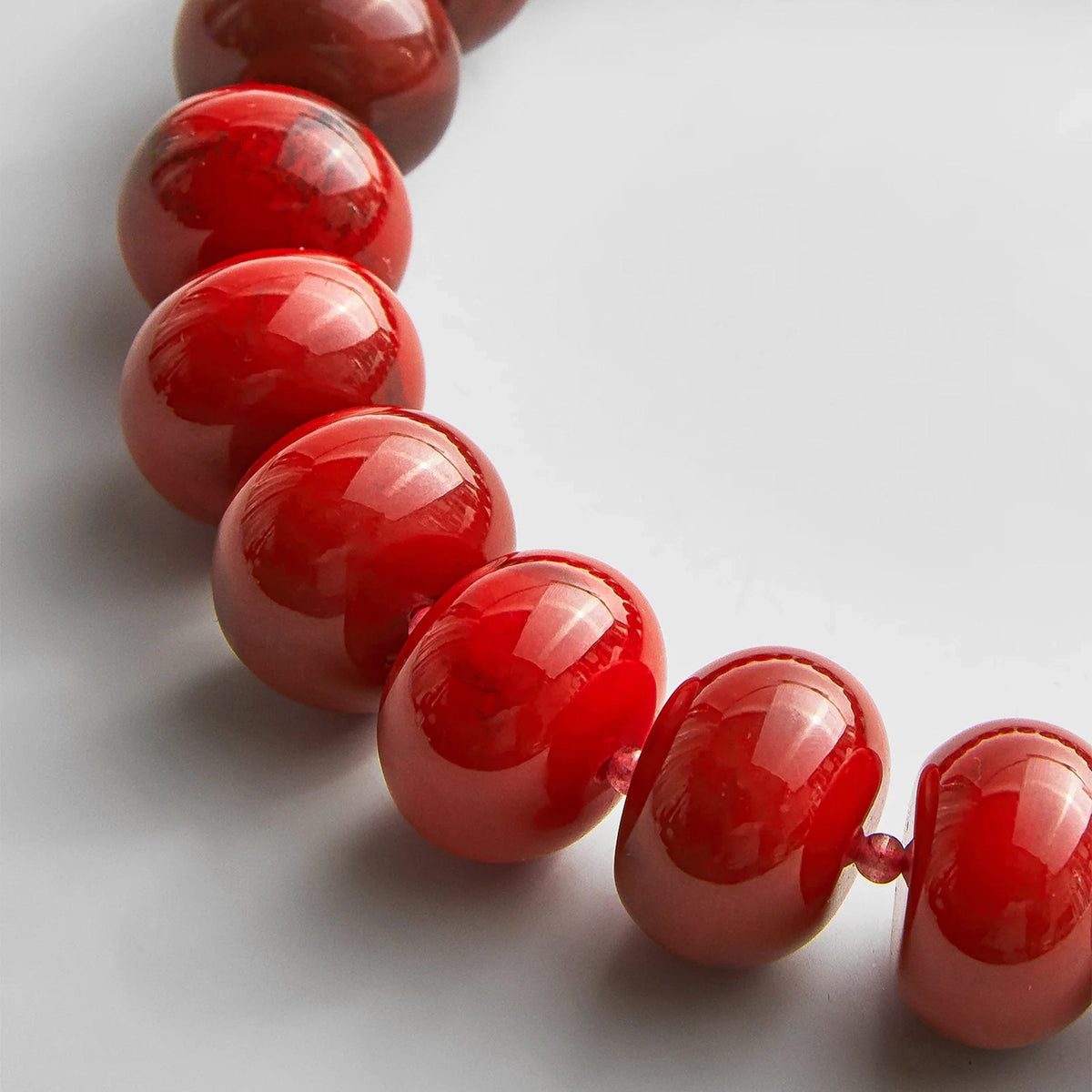 Lavisa - Red Jasper Semi-Precious Beaded Statement Necklace - Clasp & Finish View
