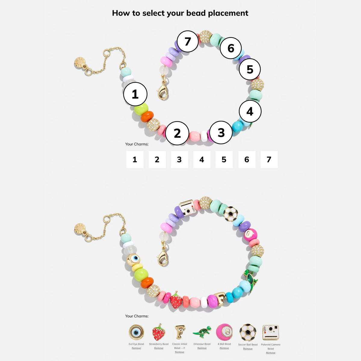 Lavisa - Beaded Custom Charm Bracelet - Side Profile View