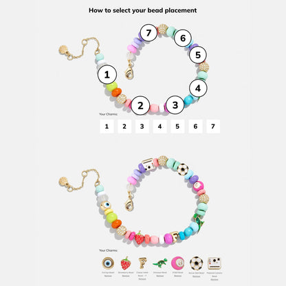 Lavisa - Beaded Custom Charm Bracelet - Side Profile View