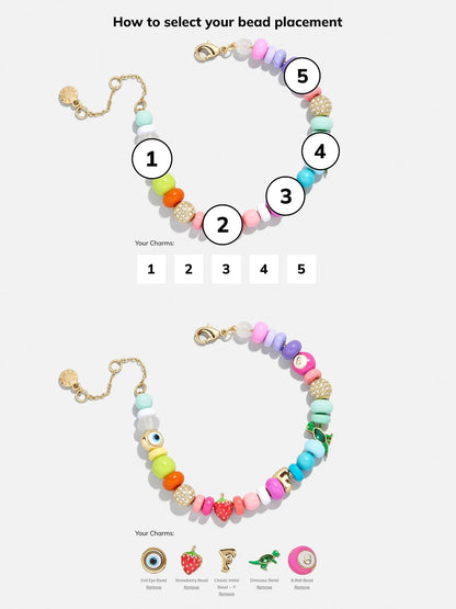 Lavisa - Beaded Custom Charm Bracelet - Clasp & Finish View