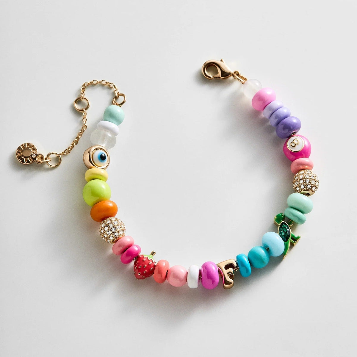 Lavisa beaded custom charm bracelet with colorful beads and charms