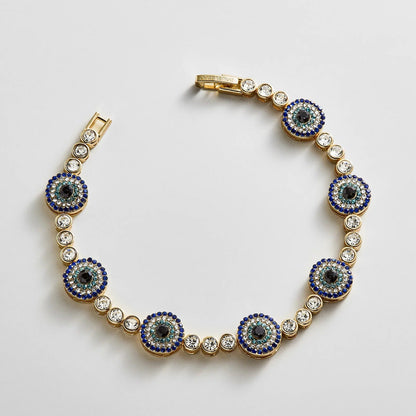 Lavisa Evil Eye Tennis Bracelet with sparkling crystals