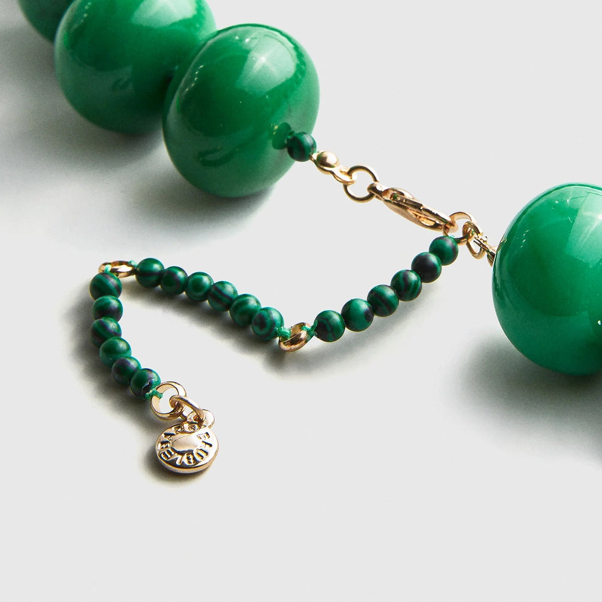 Lavisa - Malachite Semi-Precious Beaded Necklace - Side Profile View