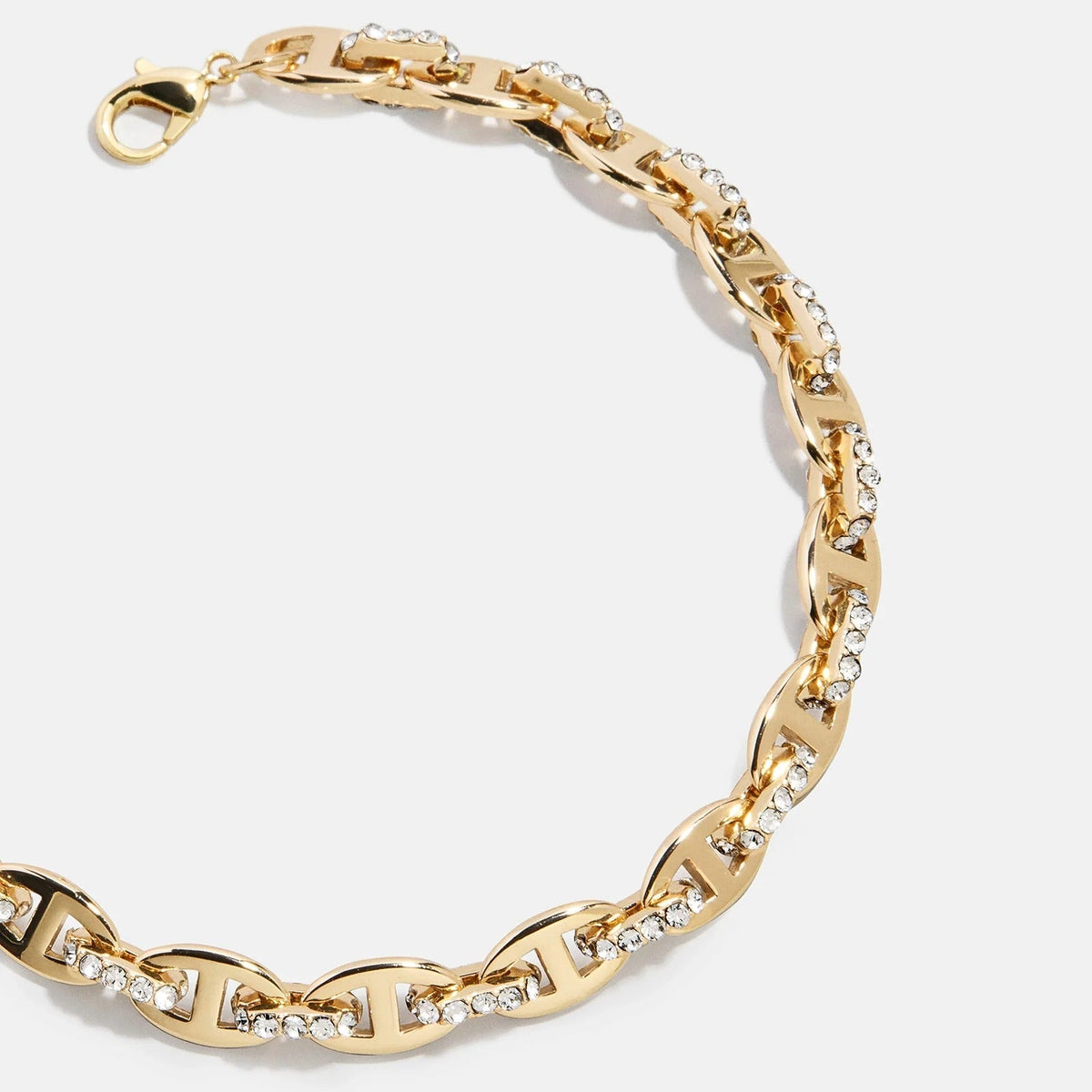 Lavisa - Gold And Pavé Mariner Chain Bracelet - On-Model & Scale View