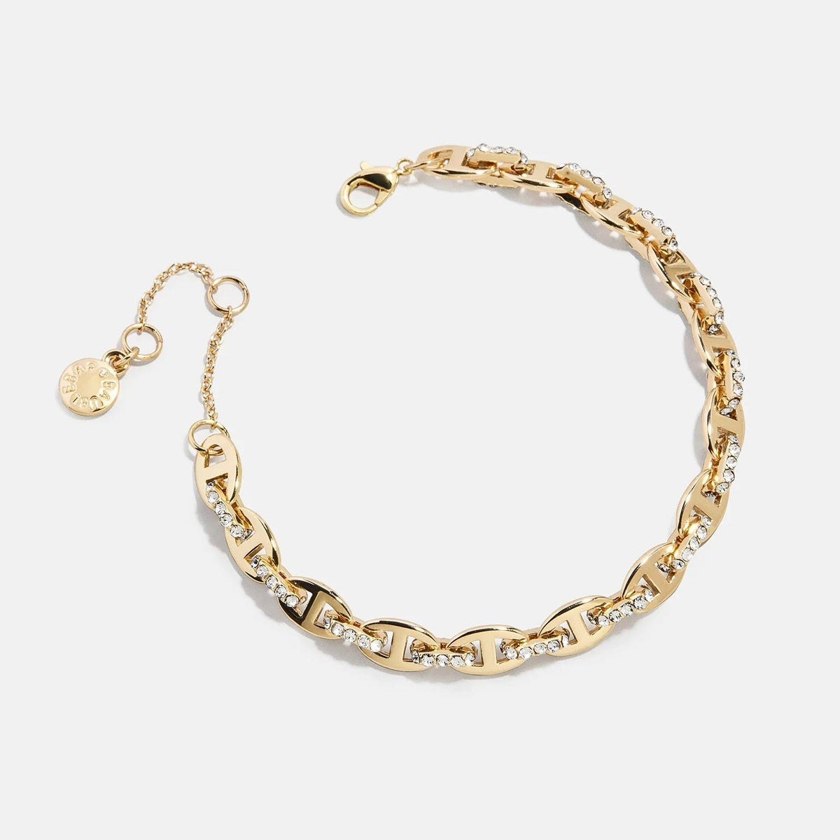 Lavisa gold and pavé mariner chain bracelet with crystal accents