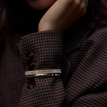 Lavisa - Triple Row Crystal Hinge Bangle - Detail & Styling View
