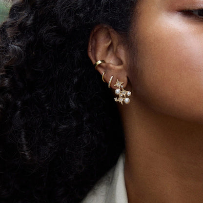Lavisa - Celestial Star Crystal Earrings - Detail & Styling View