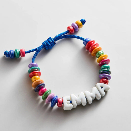 Lavisa custom waterproof bracelet with bubble letter beads